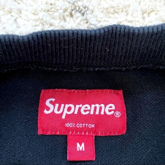 Supreme Navy Pique Crewneck with Multicolor Piping Size M - Picture 5 of 11